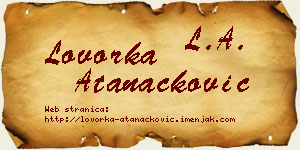 Lovorka Atanacković vizit kartica
